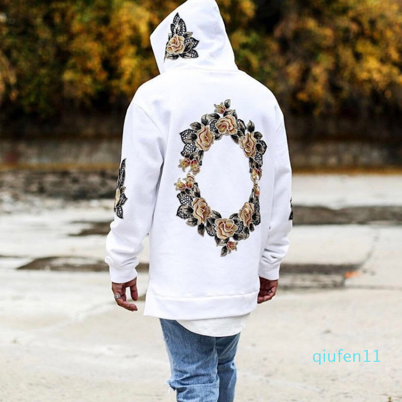 Hot sale-2019 Tracksuit Men off yellow White Hooded Hoodies Mens Streetwear Sweatshirt Hip Hop printing Pullover Fleece Hoodie moleton