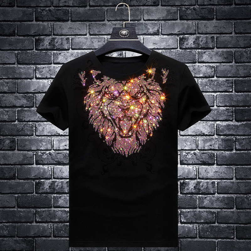 European 2020 new men's half sleeve hot diamond short-sleeved T-shirt men's youth fashion brand fashion slim heavy industry T-shirt, White
European 2020 new men's half sleeve hot diamond short-sleeved T-shirt men's youth fashion brand fashion slim heavy industry T-shirt, White