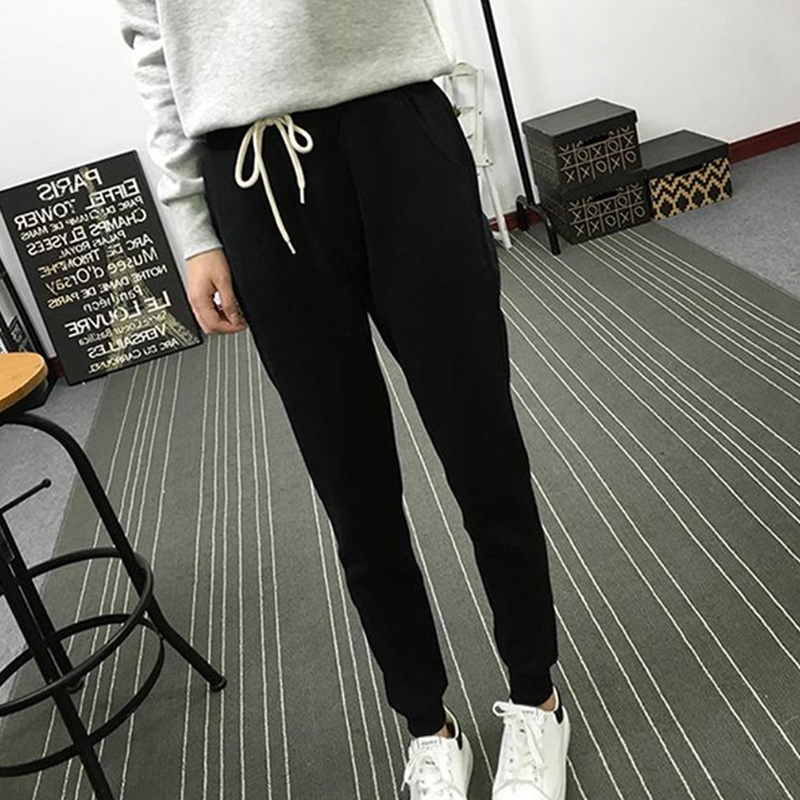 New Women Soft Cotton Joggers with Solid Girls Sweatpants Pull-on Pants Sport Pants Elastic Drawstring Waist CX200807
