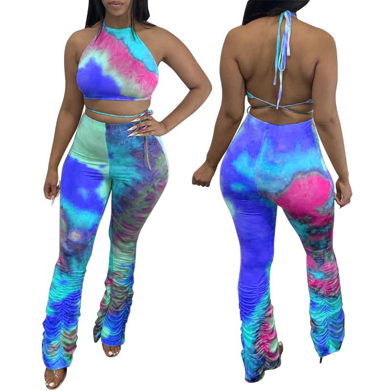 Summer Clothes For Women Yoga Suit Two Piece Set Halter T Shirt Pants Sport Wear 2 Piece Outfits Tie-dye Print Fitness Clothes, As photo shows
Summer Clothes For Women Yoga Suit Two Piece Set Halter T Shirt Pants Sport Wear 2 Piece Outfits Tie-dye Print Fitness Clothes, As photo shows