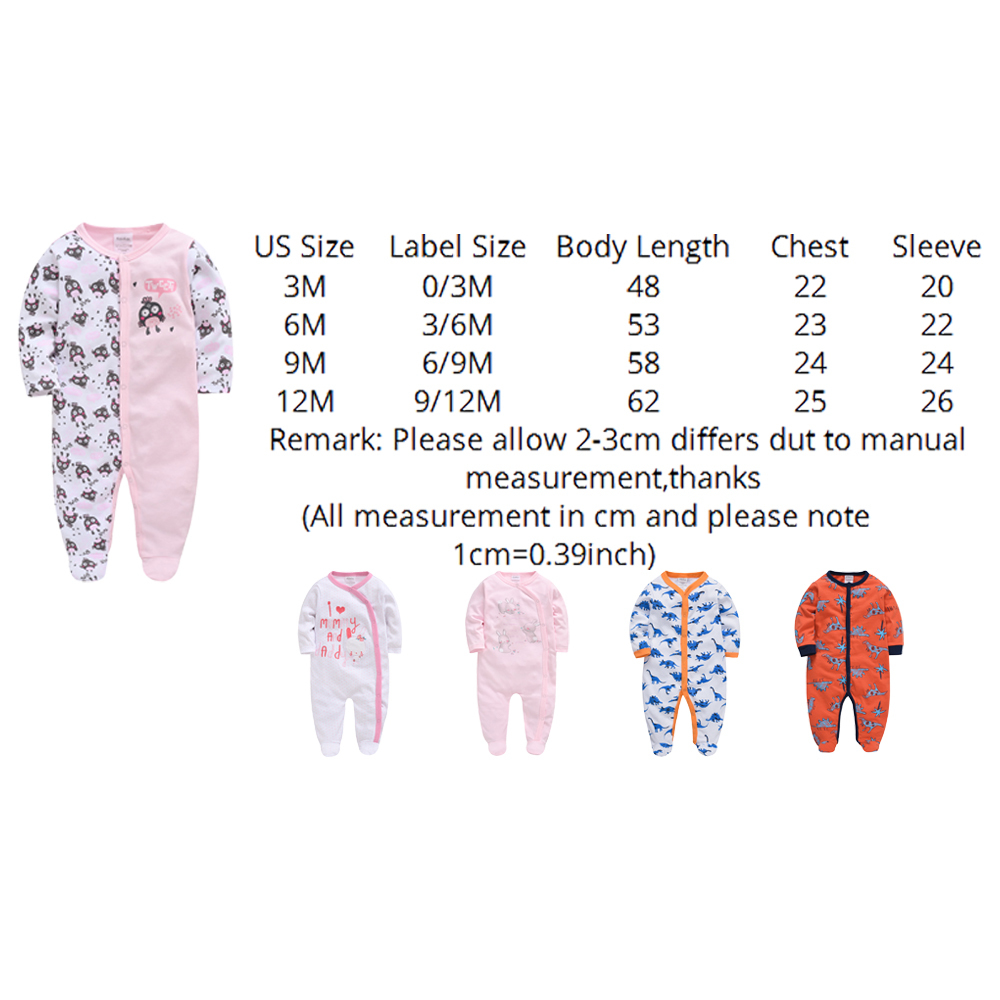5pcs Baby Pyjamas Newborn Girl Boy Pijamas bebe fille Cotton Breathable Soft ropa bebe Newborn Sleepers Baby Pjiamas 210226