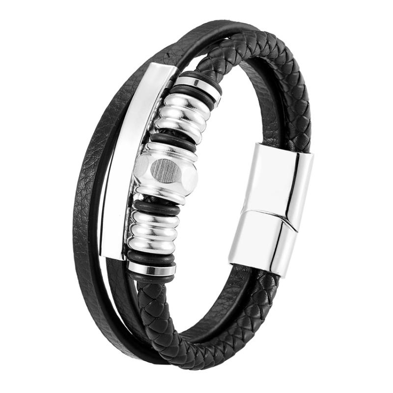 Fashion Wild Multilayer Genuine Leather Bracelet Ladies Jewelry Stainless Steel Bangle Punk Chain Magnetic Pulseira Masculina
Fashion Wild Multilayer Genuine Leather Bracelet Ladies Jewelry Stainless Steel Bangle Punk Chain Magnetic Pulseira Masculina