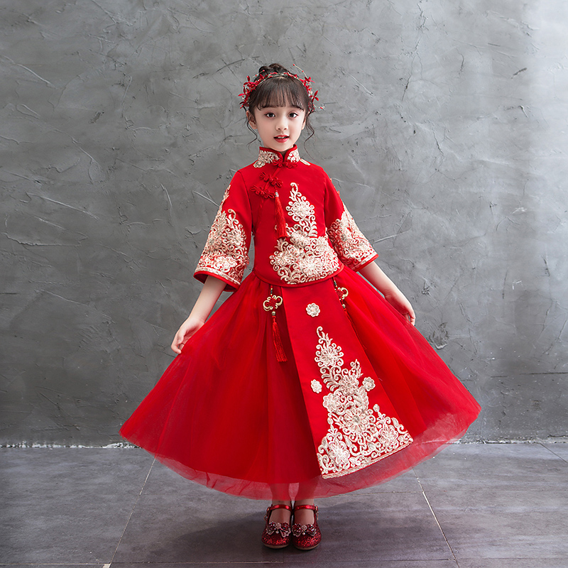 New Years Dress Red Chinese Girl Birthday Party Dress Flower Girls Dresses For robe chinoise Wedding Gown Kids Dresses 2020 
New Years Dress Red Chinese Girl Birthday Party Dress Flower Girls Dresses For robe chinoise Wedding Gown Kids Dresses 2020