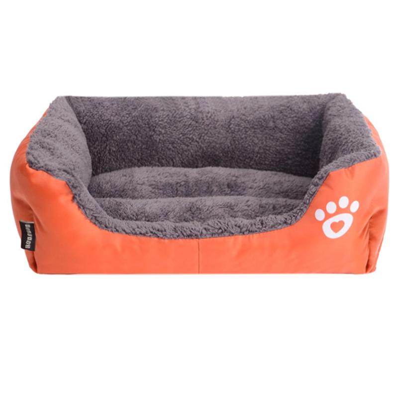 S-2XL 8Colors Pet Sofa Dog Beds Waterproof Bottom Dog House Soft Fleece Nest Baskets Mat Autumn Winter Waterproof Kennel