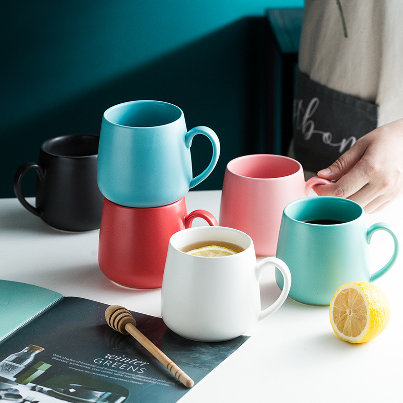 Pure color frosted ceramic cup 380CC coffee milk cup with handle creative, Dumb light red
Pure color frosted ceramic cup 380CC coffee milk cup with handle creative, Dumb light red