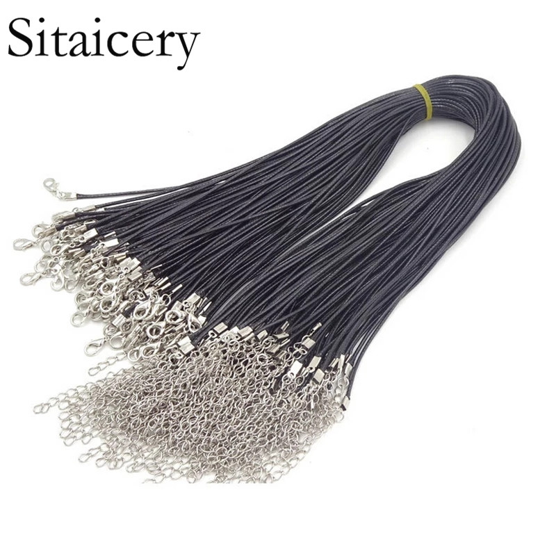 Chokers 50pcs/lot Wholesale Black Leather Rope Cord Necklace Chain DIY String Strap Lobster Clasp Jewelry Chains
Chokers 50pcs/lot Wholesale Black Leather Rope Cord Necklace Chain DIY String Strap Lobster Clasp Jewelry Chains