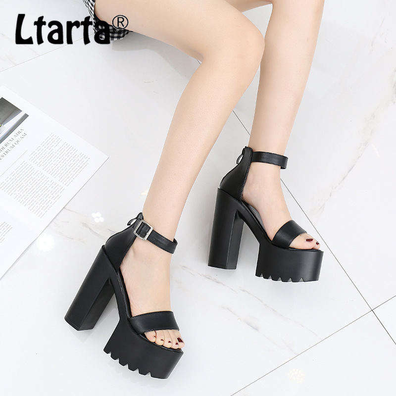 LTARTA 2020 New 14CM Women's Summer Sandals Thick Heel High-heeled Word Sandals Simple Roman Hate Sky High Women ZYW, White
LTARTA 2020 New 14CM Women's Summer Sandals Thick Heel High-heeled Word Sandals Simple Roman Hate Sky High Women ZYW, White