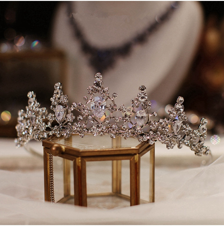 Wedding Accessories Princess Headpieces Rhinestone Crown Wedding Headband Classic Rhinestone Vintage Tiara Antique Copper Plated Hairbands