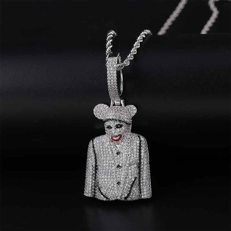 Hip Hop Iced Out Cubic Zircon Clown MICKY Pendant Necklace Brass Gold Silver Plated Men Jewelry Gift
Hip Hop Iced Out Cubic Zircon Clown MICKY Pendant Necklace Brass Gold Silver Plated Men Jewelry Gift