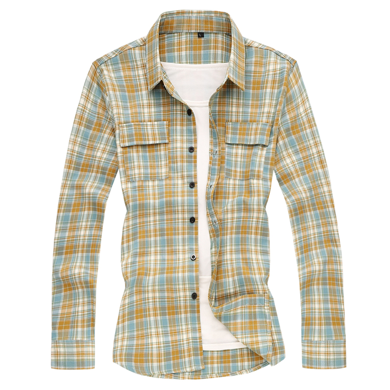 2020 new casual Slim long-sleeved plaid long-sleeved shirt long-term cargo large Men's autumn plaid shirt, Army green
2020 new casual Slim long-sleeved plaid long-sleeved shirt long-term cargo large Men's autumn plaid shirt, Army green