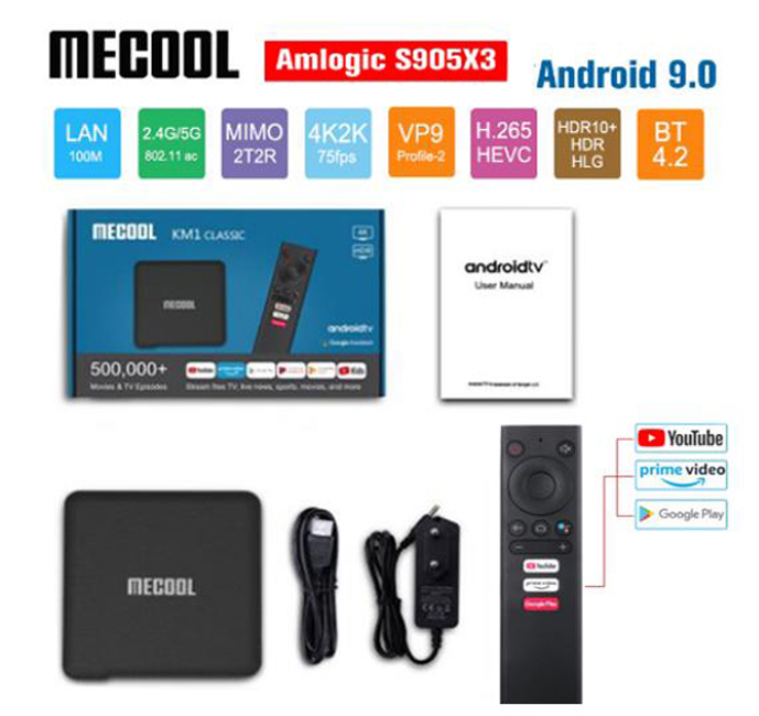 Mecool KM1 ATV Google Certified Andriod 9.0 Tv Box 2G+16G/4G+32G/64G Amlogic S905X3 2T2R Wifi 4K Player Voice Control Youtube
Mecool KM1 ATV Google Certified Andriod 9.0 Tv Box 2G+16G/4G+32G/64G Amlogic S905X3 2T2R Wifi 4K Player Voice Control Youtube