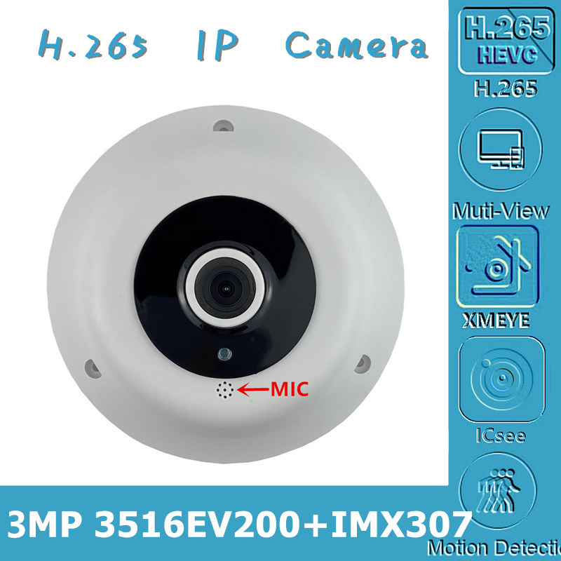 Integrate MIC 1.7mm Panorama FishEye IP Dome Camera Sony IMX307+3516EV200 Low illumination 3MP H.265 IRC ONVIF CMS XMEYE P2P
Integrate MIC 1.7mm Panorama FishEye IP Dome Camera Sony IMX307+3516EV200 Low illumination 3MP H.265 IRC ONVIF CMS XMEYE P2P