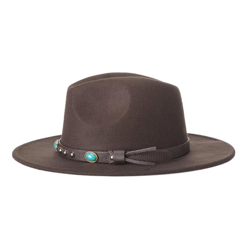 European American Wool Fedoras Hat Women Men Imitation Turquoise Decoration Jazz Fedora Cap Lady Party Elegant Hats H7214, Black
European American Wool Fedoras Hat Women Men Imitation Turquoise Decoration Jazz Fedora Cap Lady Party Elegant Hats H7214, Black