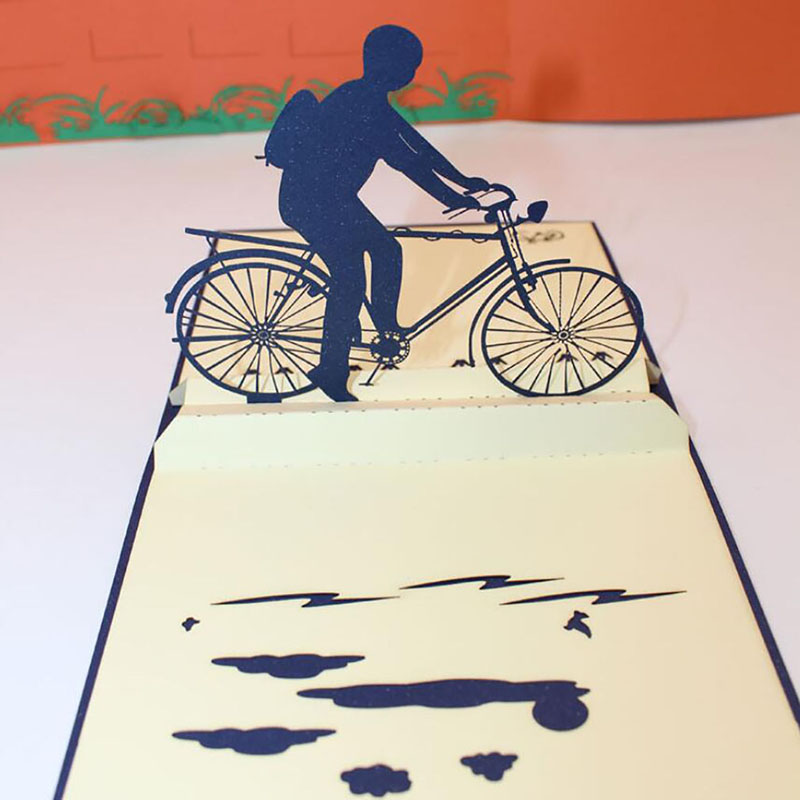 Greeting Card Paper Cut Up Bicycle Card 3D Handmade Riding A Bike Father's Day Gift Cards With Envelope Gift 
Greeting Card Paper Cut Up Bicycle Card 3D Handmade Riding A Bike Father's Day Gift Cards With Envelope Gift