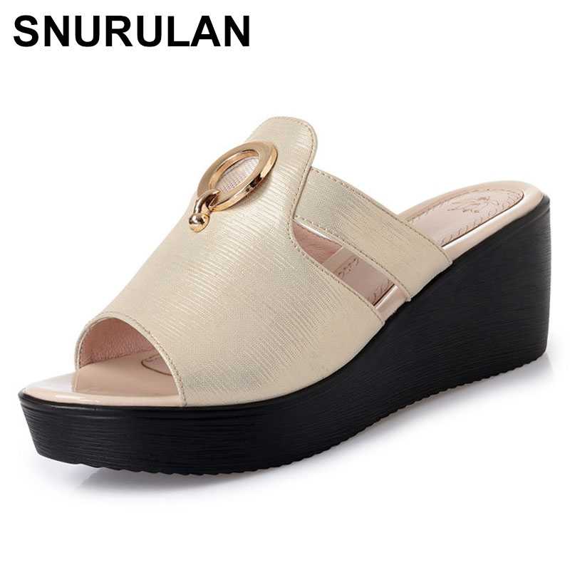 SNURULAN Women's Slippers 2020 On Platform New Summer Women Sandals Genuine Leather Women Fashion Wedges Shoes, Blue
SNURULAN Women's Slippers 2020 On Platform New Summer Women Sandals Genuine Leather Women Fashion Wedges Shoes, Blue