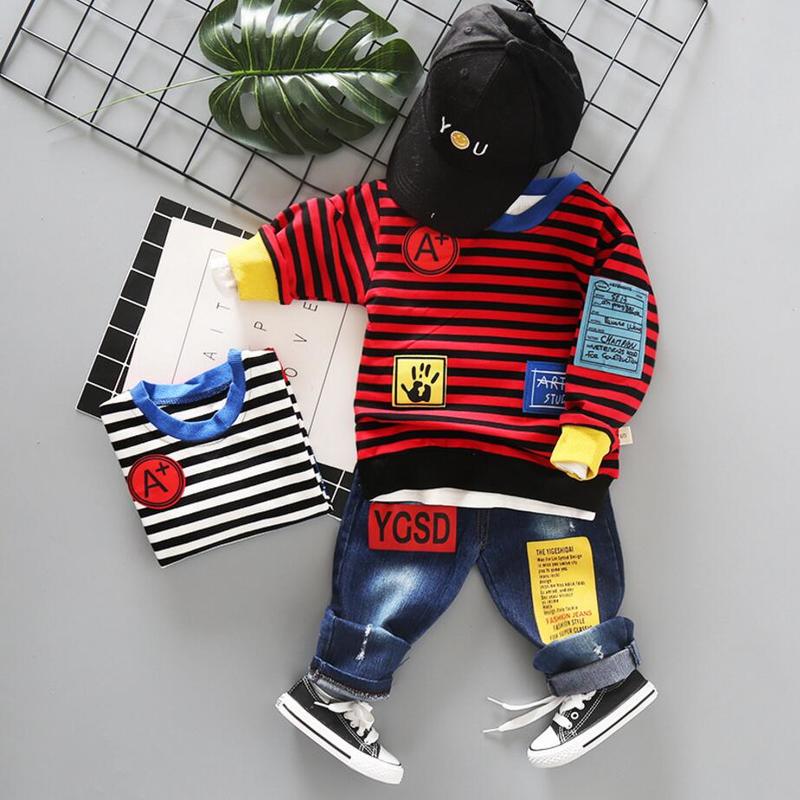 New Spring Autumn Infant Newborn Baby Boy Gentleman Clothes Leisure Long Sleeve Striped T-shirt +jeans 2Pcs Outfits Kids Clothes, Red
New Spring Autumn Infant Newborn Baby Boy Gentleman Clothes Leisure Long Sleeve Striped T-shirt +jeans 2Pcs Outfits Kids Clothes, Red