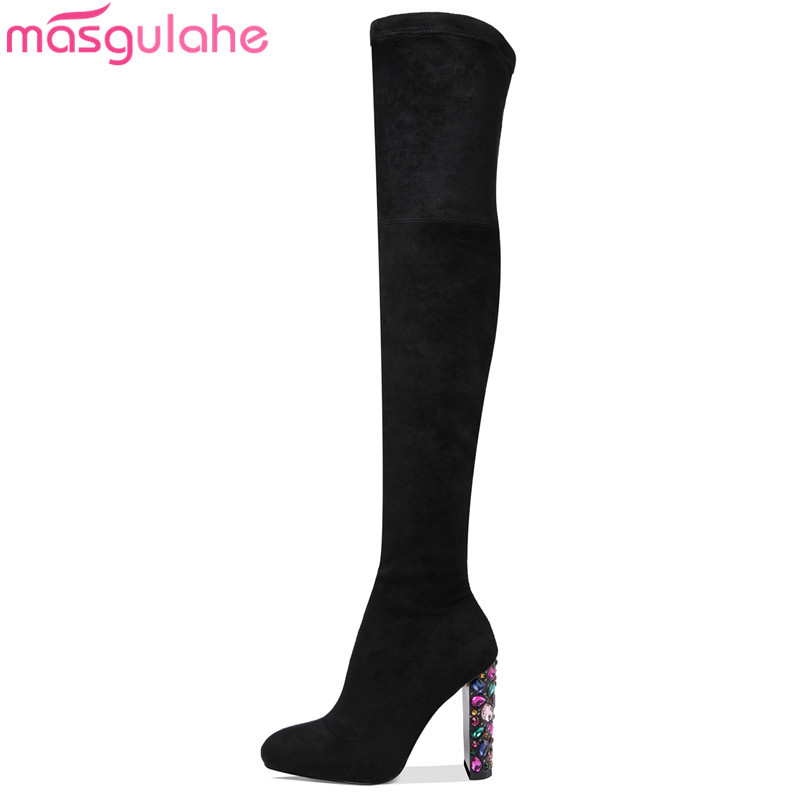 Masgulahe 2020 New arrive high quality over the knee boots thick high heels round toe ladies shoes black color women boots
Masgulahe 2020 New arrive high quality over the knee boots thick high heels round toe ladies shoes black color women boots