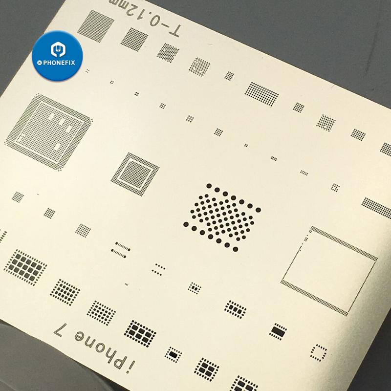 

PHONEFIX BGA Reballing Stencils For 5S 6 6p 6S 6SP 7 7P 8 X Plant Tin Plate IC NAND Reballing Stencil Kit Steel Mesh