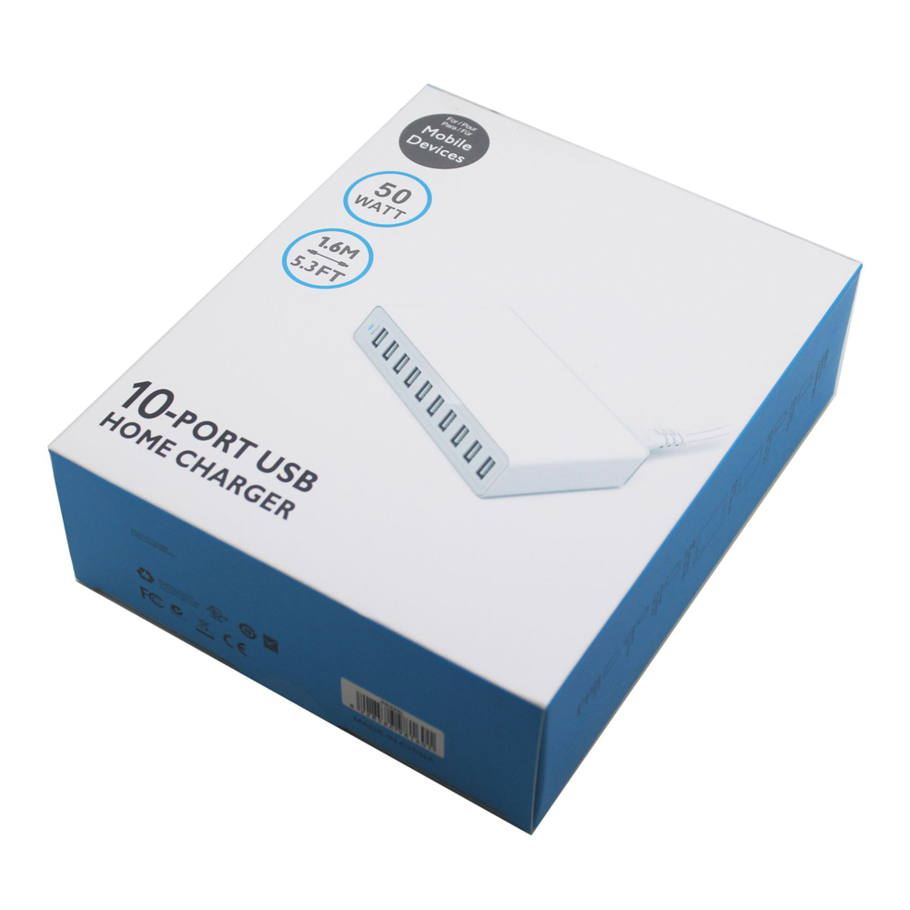 50W 10Ports USB Charger Station For Smart Phone PC Multi Chargers With US AU EU UK Plug3582603