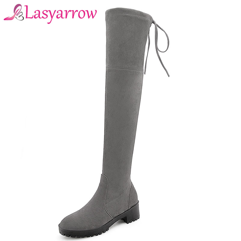 Lasyarrow Sexy Black Lace Up Over The Knee Boots Woman Round Toe Platform Thick Bottom Chunky Med heeled Long Boots For Women
Lasyarrow Sexy Black Lace Up Over The Knee Boots Woman Round Toe Platform Thick Bottom Chunky Med heeled Long Boots For Women