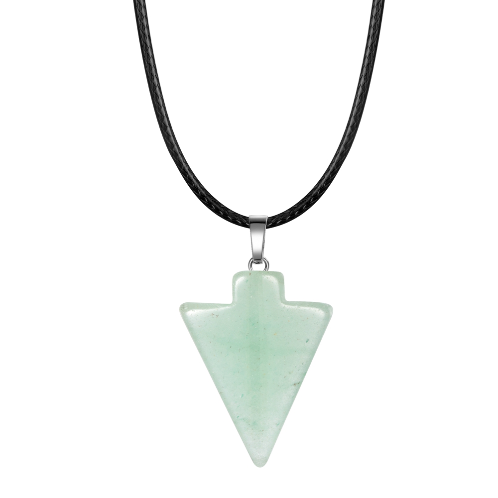 12PCS Stone Arrow Head Pendant Necklace for Women Men Arrowhead Healing Point Lucky Chakra Healing Charm Crystal Jewelry