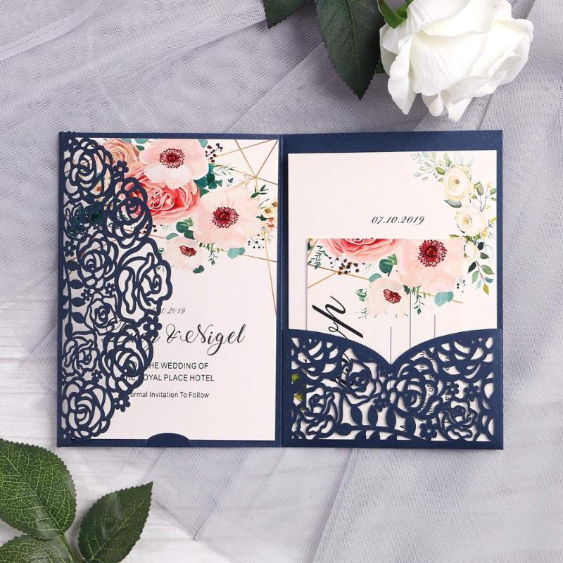 Laser Cut Wedding Invitations Cards with envelopes Burgundy Navy Blue White Gold for Wedding Bridal Shower Baby Shower 100pcs
Laser Cut Wedding Invitations Cards with envelopes Burgundy Navy Blue White Gold for Wedding Bridal Shower Baby Shower 100pcs