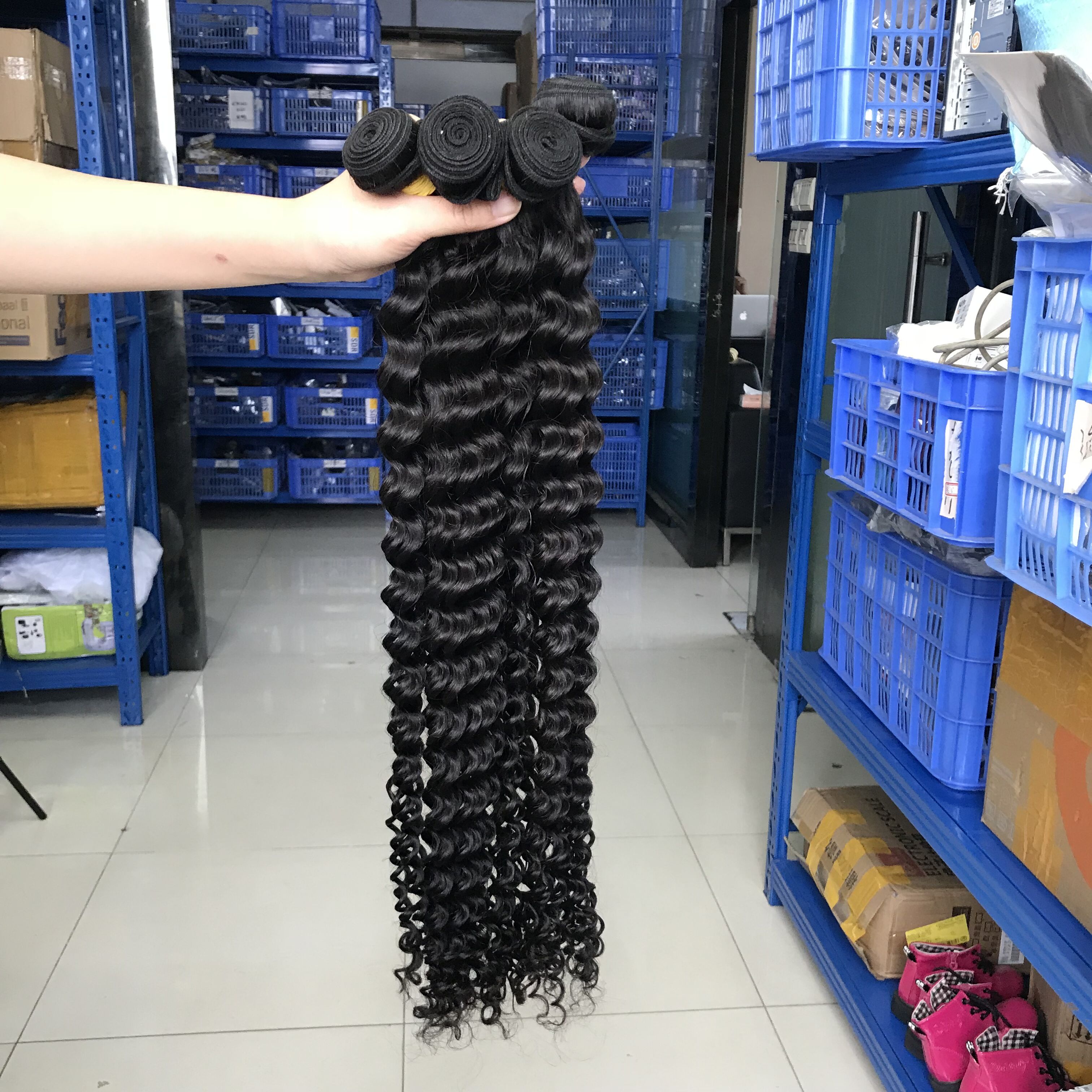 high quality deep wave virgin human hair bundles for women Brazilian hair bundles