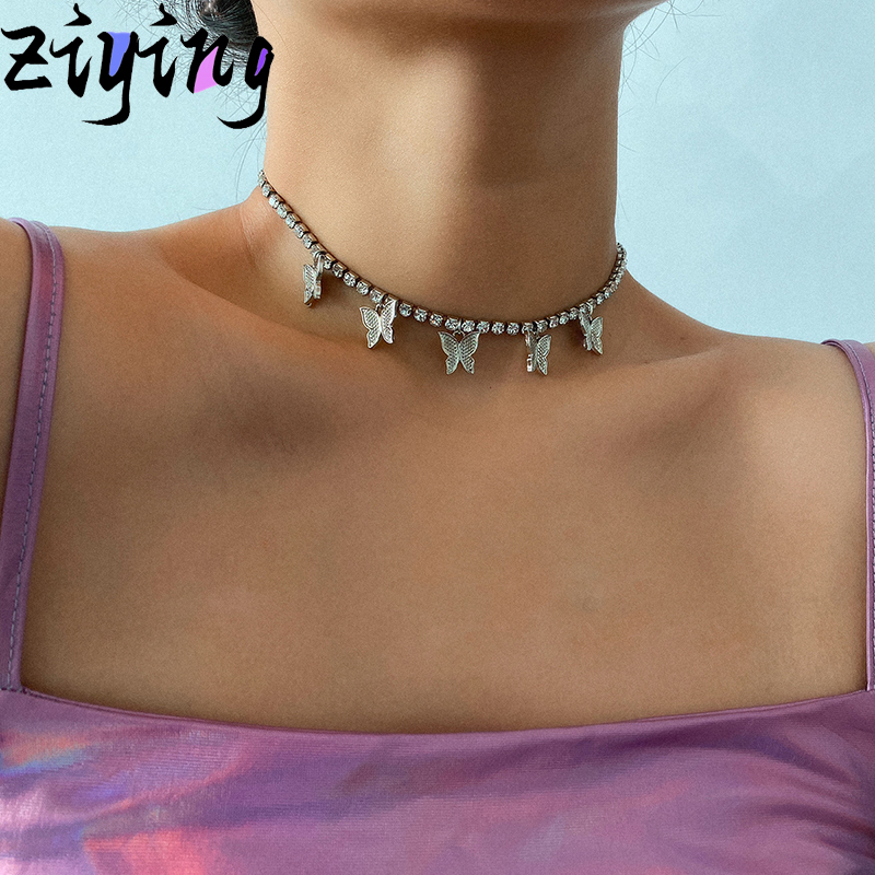 Shiny Animal Harajuku Crystal Cute Butterfly Pendant Necklace For Women Trendy Party Jewelry Rhinestone Butterfly Choker Necklac
Shiny Animal Harajuku Crystal Cute Butterfly Pendant Necklace For Women Trendy Party Jewelry Rhinestone Butterfly Choker Necklac