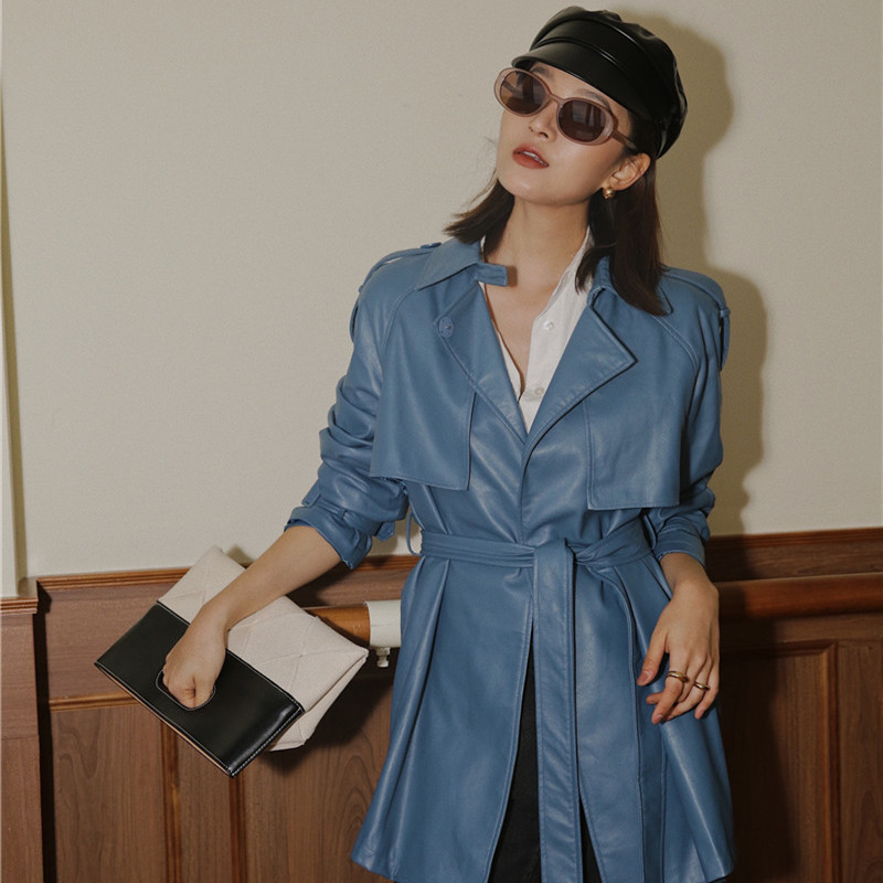 XUXI Korea 2020 New Spring Turn-down Collar Soft PU Leather High Quality Spliced Blue Color Jacket With Waist Belt FZ0458, Picture color
XUXI Korea 2020 New Spring Turn-down Collar Soft PU Leather High Quality Spliced Blue Color Jacket With Waist Belt FZ0458, Picture color