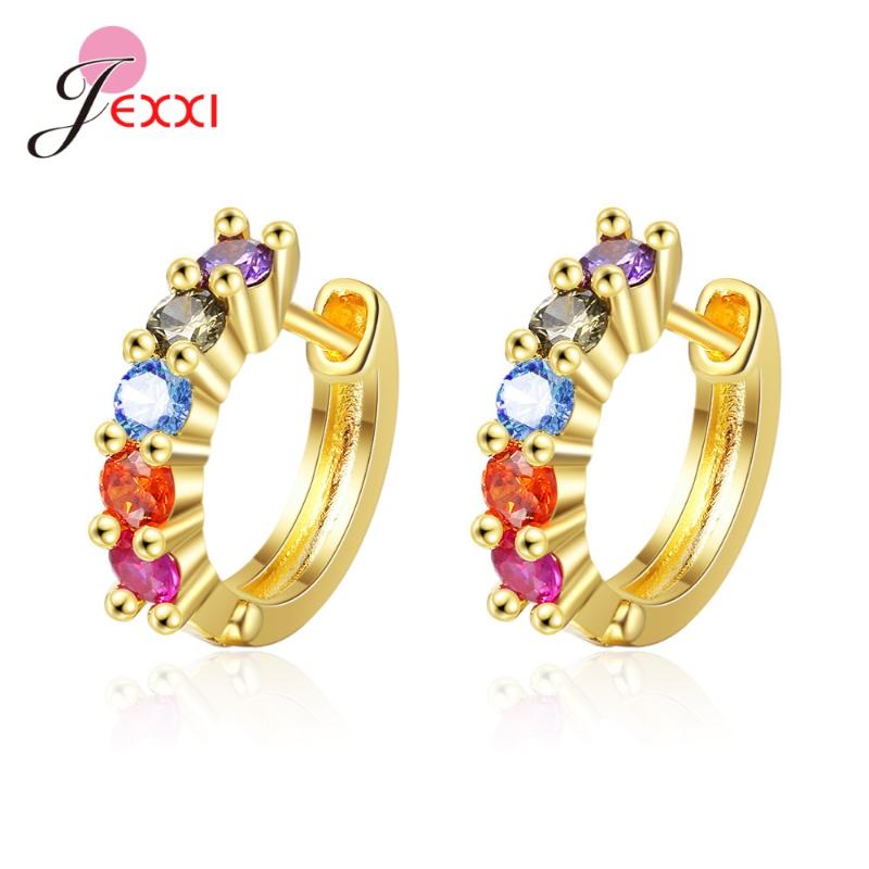 Gold Color 925 Sterling Silver Colorful Round Zircon Hoop Earrings For Women Elegant Pierced Ear Brincos Birthday Gift Jewelry
Gold Color 925 Sterling Silver Colorful Round Zircon Hoop Earrings For Women Elegant Pierced Ear Brincos Birthday Gift Jewelry