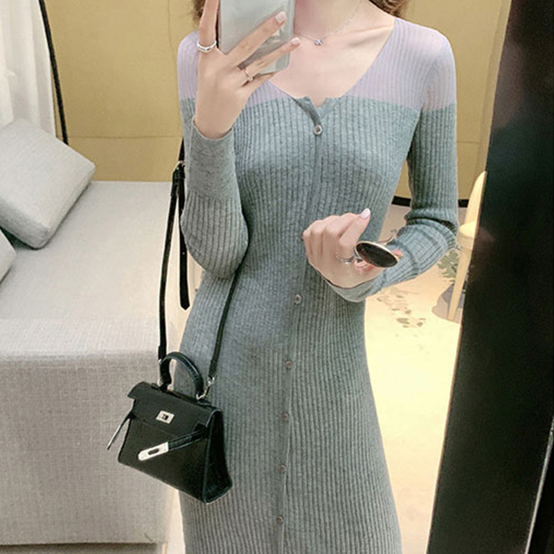 Foridol vintage sheer sweater dress women ribbed casual bodycon long maxi winter dress button up grey knitted 2020, Black
Foridol vintage sheer sweater dress women ribbed casual bodycon long maxi winter dress button up grey knitted 2020, Black