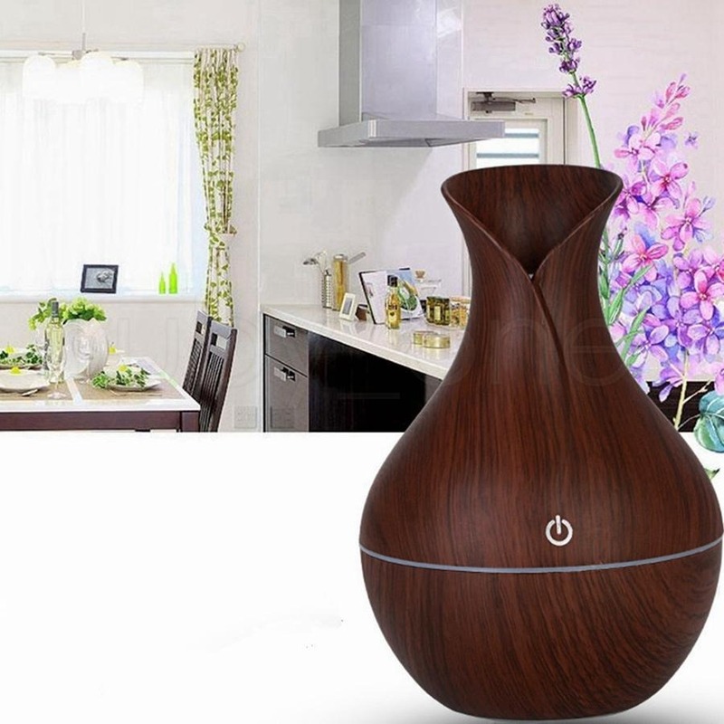 Wood Grain Essential Humidifier Aroma Oil Diffuser Ultrasonic Wood Air Humidifier USB Mini LED Lights Mist Maker For Home Office Tool