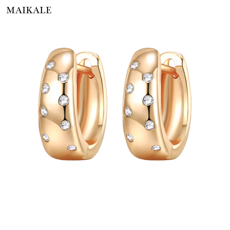 MAIKALE Simple Stud Earrings Cubic Zirconia Gold Silver Color Copper Small Korean Earrings for Women To Send Gifts
MAIKALE Simple Stud Earrings Cubic Zirconia Gold Silver Color Copper Small Korean Earrings for Women To Send Gifts