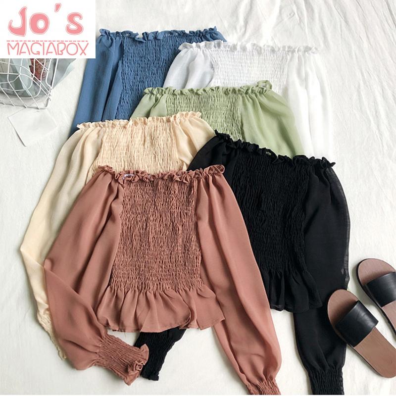 Sexy Vintage Slash Neck Women Solid Chiffon Tops And Blouses Ladies Sweet Kawaii Ruffles Long Sleeve Short Shirts Blusas Mujer, Green solid blouses
Sexy Vintage Slash Neck Women Solid Chiffon Tops And Blouses Ladies Sweet Kawaii Ruffles Long Sleeve Short Shirts Blusas Mujer, Green solid blouses