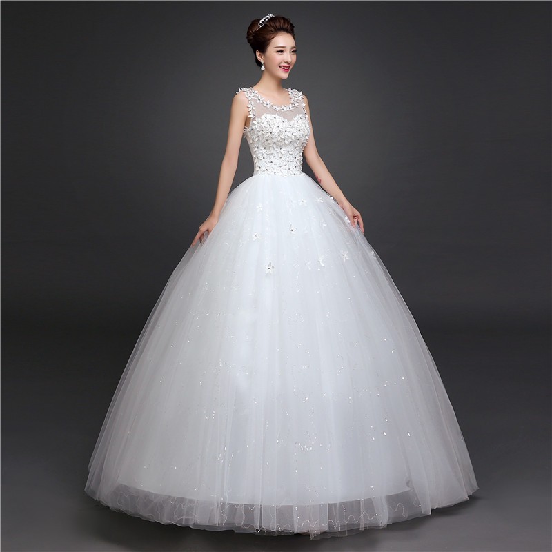 Red Retro Korean Style Big Long Train Wedding Dress 2020 Vestidos De Novia Real Photo Plus Size Princess Brid Lace with Flowers