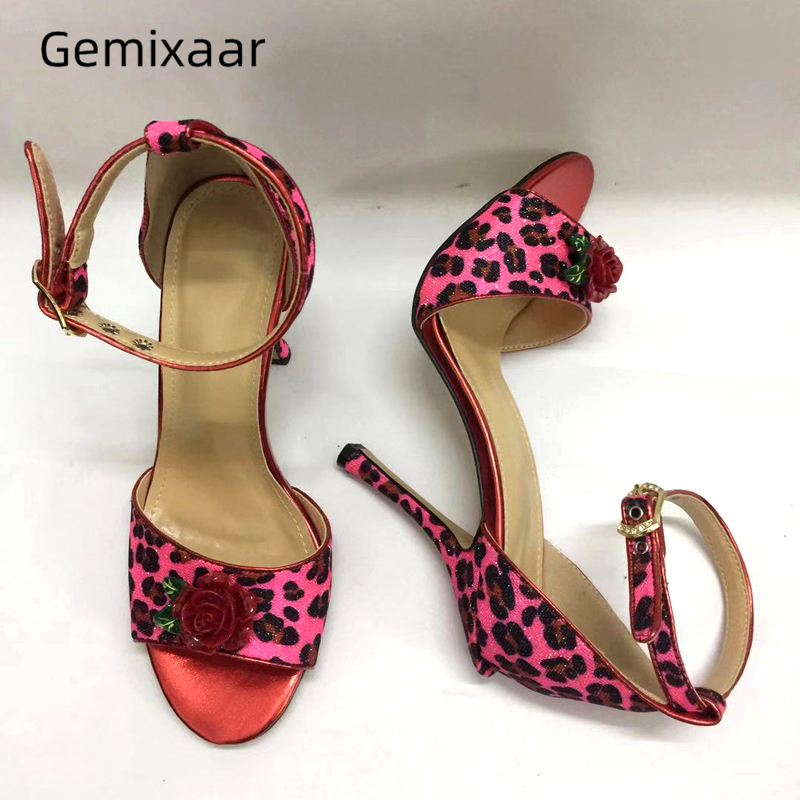 Peep Toe Rose Flower Decor Sandals Women Sexy Leopard Print Sexy Thin High Heel Cover Heel Ankle Strap Party Shoes Woman, Black
Peep Toe Rose Flower Decor Sandals Women Sexy Leopard Print Sexy Thin High Heel Cover Heel Ankle Strap Party Shoes Woman, Black