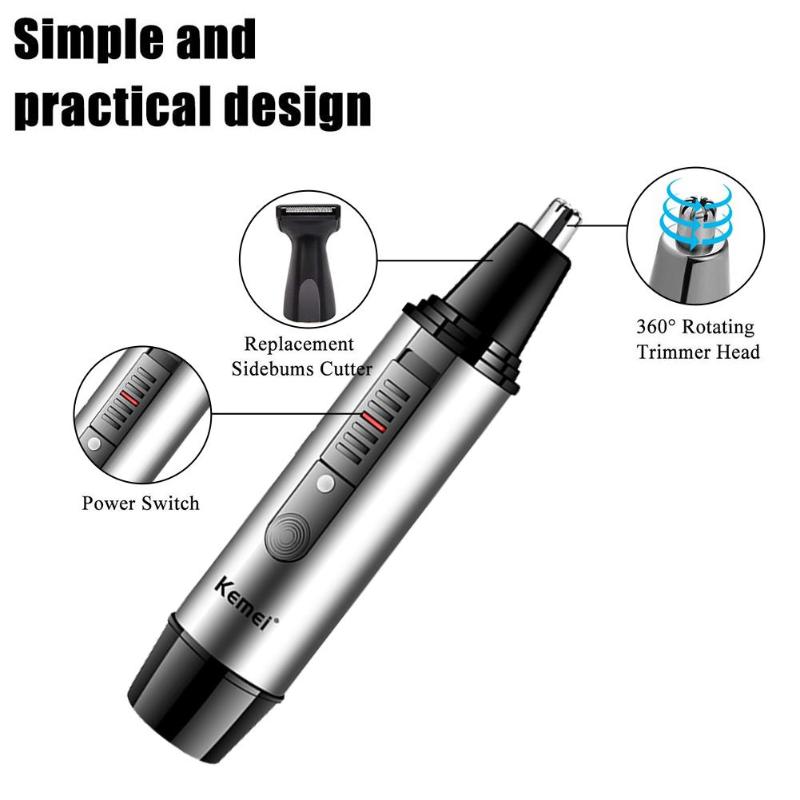 Ear and Nose Hair Trimmer Professional Painless Beard Clippers Rechargeable Operated Nasal Hair Trimmer with Brush for Men Women