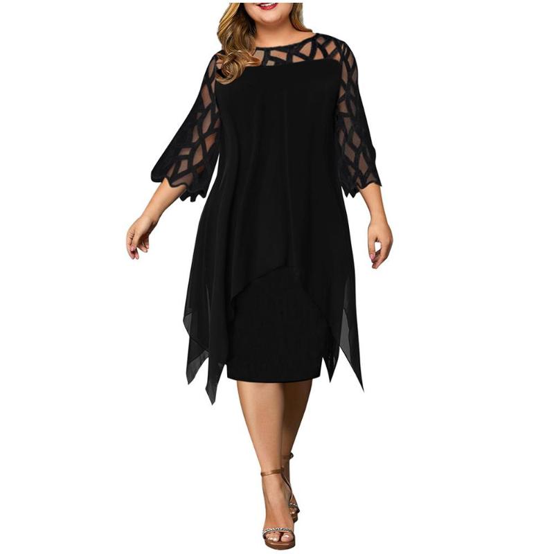 Women Dress Winter Autumn Women Elegant Mesh Hollow Out Patchwork Plus Size Dress Female Casual Irregular Oversize Midi Dresses, Black
Women Dress Winter Autumn Women Elegant Mesh Hollow Out Patchwork Plus Size Dress Female Casual Irregular Oversize Midi Dresses, Black