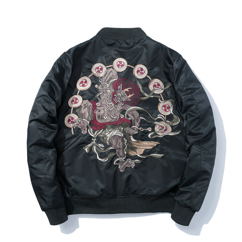 Januarysnow Fashion New Embroidery Bomber Jackets Winter Warm Jacket Mens MA1 Pilot Bomber Jacket Male Embroidered AutumnThin Coats Hot Sale
