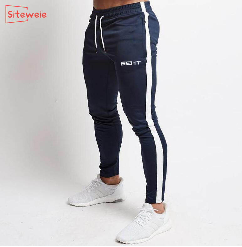 SITEWEIE Joggers Sport Running Pants Fitness Mens Cotton Men Sportswear Tracksuit Bottoms Skinny Sweatpants Gyms Trousers G247 200925