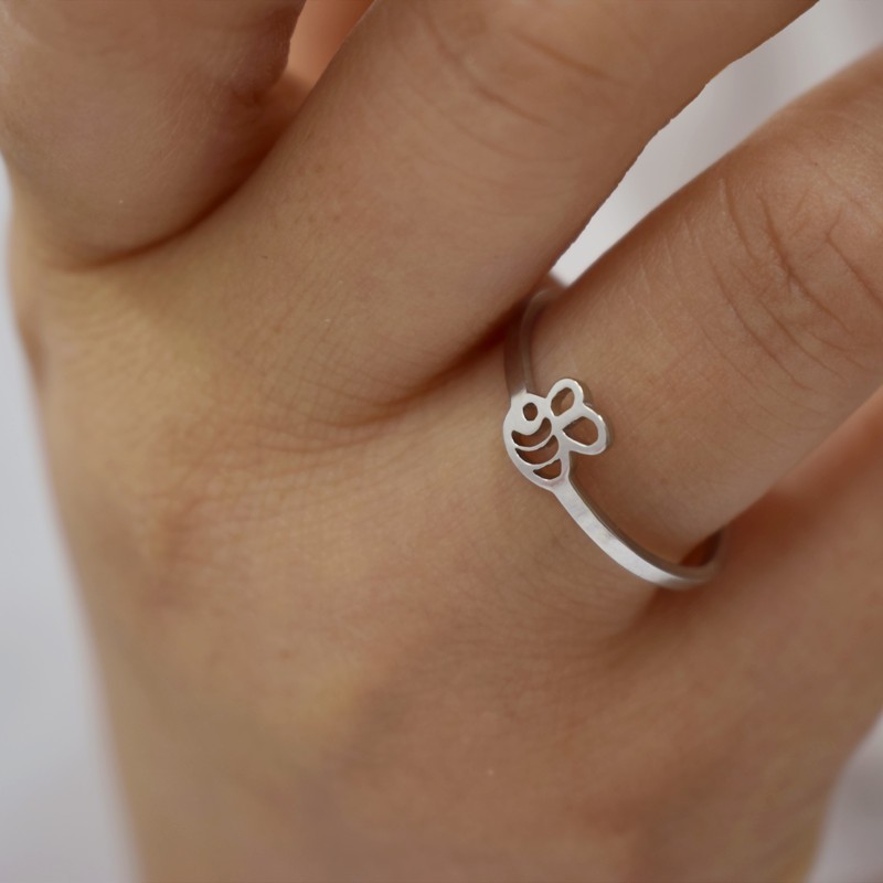 Female Male Trendy Jewelry Rings Lovely Little Gold Silver Bee Cute Ring Party Girls Gift Midi Ring Minimalist Jewelry Gifts