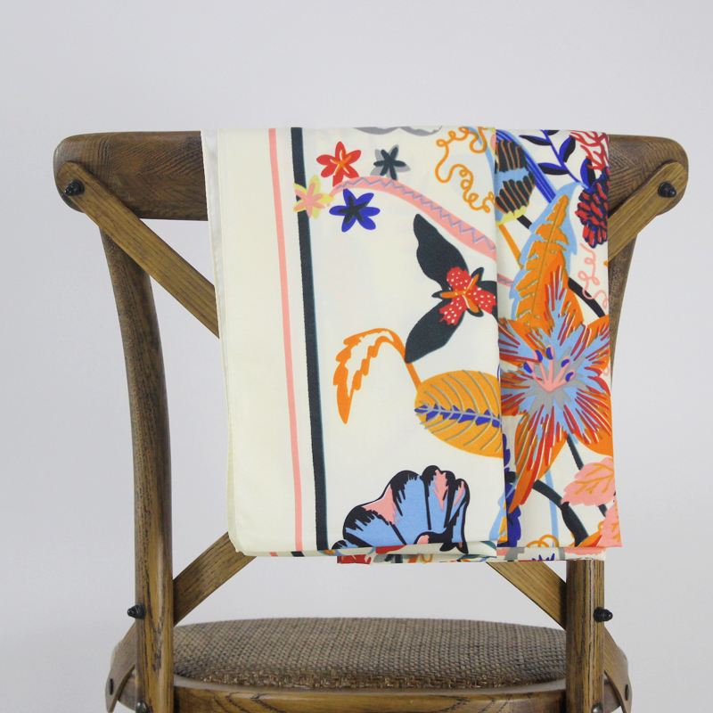 Silk Twill Square Scarf Women Large Shawl Stole Hijab Soie Vintage Woman Floral Print Scarfs 130 130cm Wholesale