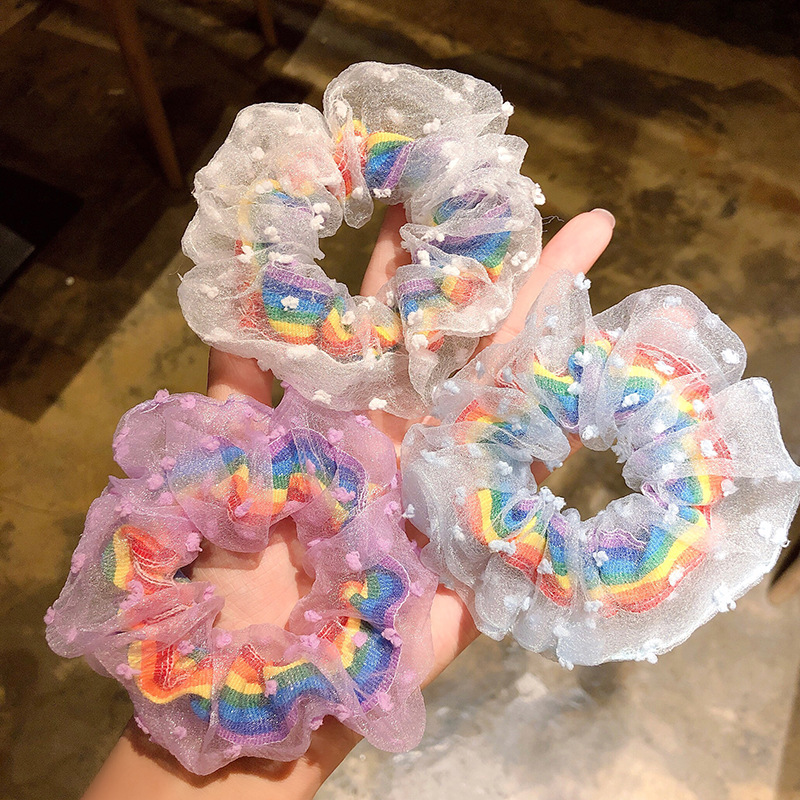 Girls Sweet Colorful Rainbow Chiffon Scrunchie Ponytail Holder Elastic Hair Bands Rubber Headband Fashion Women Hair Accessories
Girls Sweet Colorful Rainbow Chiffon Scrunchie Ponytail Holder Elastic Hair Bands Rubber Headband Fashion Women Hair Accessories