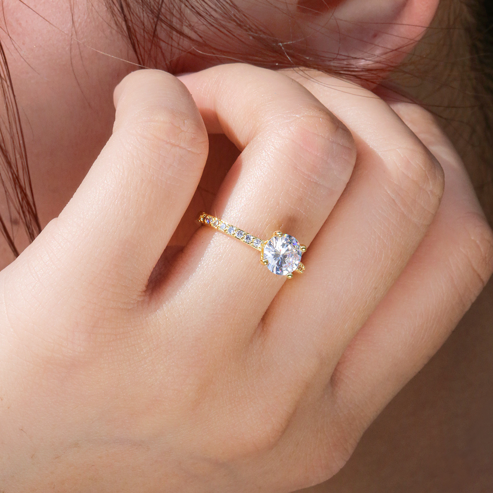 Februaryfrost Brand Women Finger Rings Romantic Golden Color Wedding Jewelry with Micro Paved Dazzling CZ Stone Engagement Ring Band for Gir
Februaryfrost Brand Women Finger Rings Romantic Golden Color Wedding Jewelry with Micro Paved Dazzling CZ Stone Engagement Ring Band for Gir