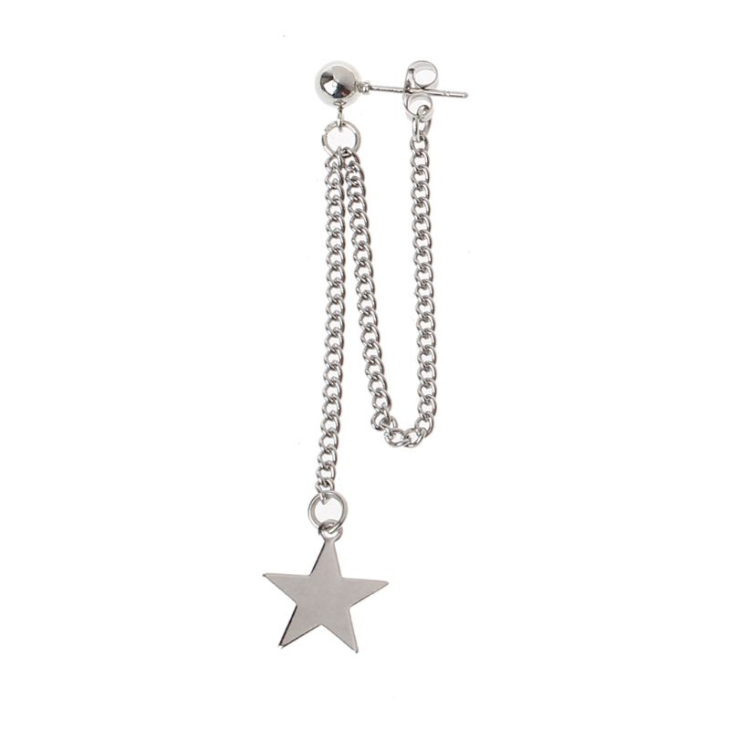 1Pc Double Chain Star Moon Heart Dangling Earring Unisex Stainless Steel Jewelry
1Pc Double Chain Star Moon Heart Dangling Earring Unisex Stainless Steel Jewelry