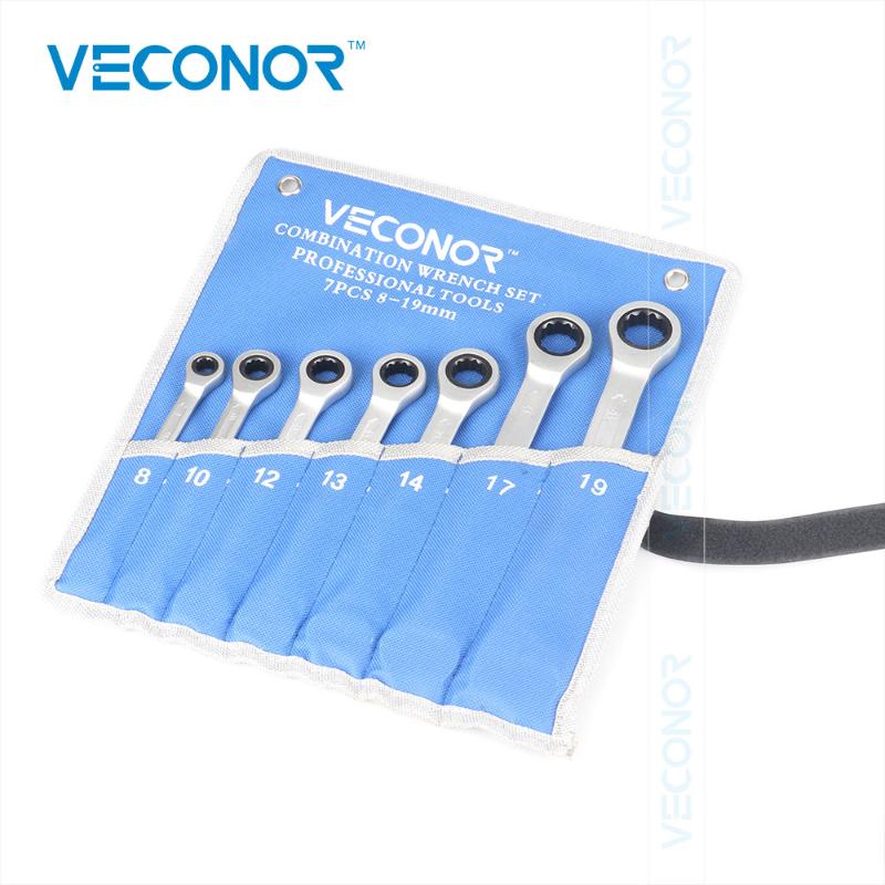 VECONOR 7pcs Dull Polish Combination Ratchet Wrench Set 8-19mm 72T Ratchteing Fixed Head CRV Steel Spanner Storage Pouch Packed
VECONOR 7pcs Dull Polish Combination Ratchet Wrench Set 8-19mm 72T Ratchteing Fixed Head CRV Steel Spanner Storage Pouch Packed