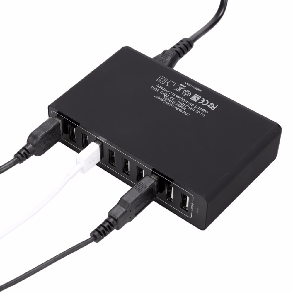 50W 10Ports USB Charger Station For Smart Phone PC Multi Chargers With US AU EU UK Plug3582603