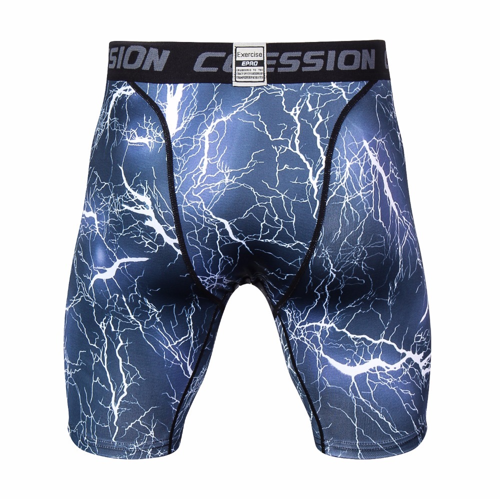 Fashion Fitness Compression Shorts Men Solid High Elasticity Skinny Base Layer Short Pants MMA Bodybuilding Men Shorts MX200815