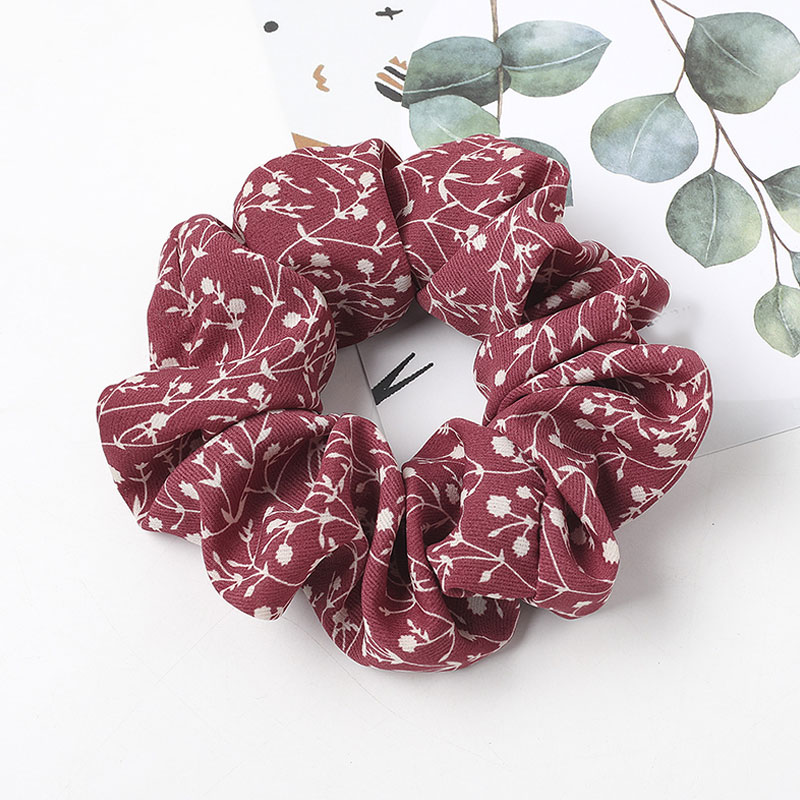 Vintage Print Hair Scrunchies Ladies Chiffon Scrunchie Women Elastic Hair Bands Girls Headwear Floral Hair ties accessories