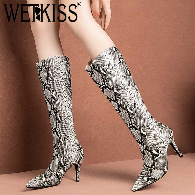 WETKISS High Heels Boots Women Mid-Calf Boot Female Snake Skin Cow Leather Shoes Ladies Pointed Toe Sexy Shoes Winter 2020 New, Black
WETKISS High Heels Boots Women Mid-Calf Boot Female Snake Skin Cow Leather Shoes Ladies Pointed Toe Sexy Shoes Winter 2020 New, Black